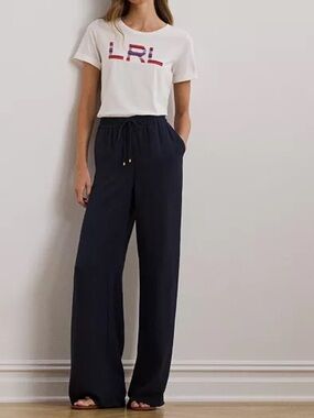 Lauren Ralph Lauren
Women's Side-Stripe Georgette Wide-Leg Pants. NWT